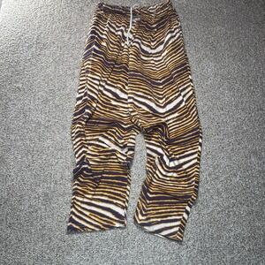 Zubaz Pants Mens Medium Purple Gold Tiger Stripe Lounge Sweatpants LSU